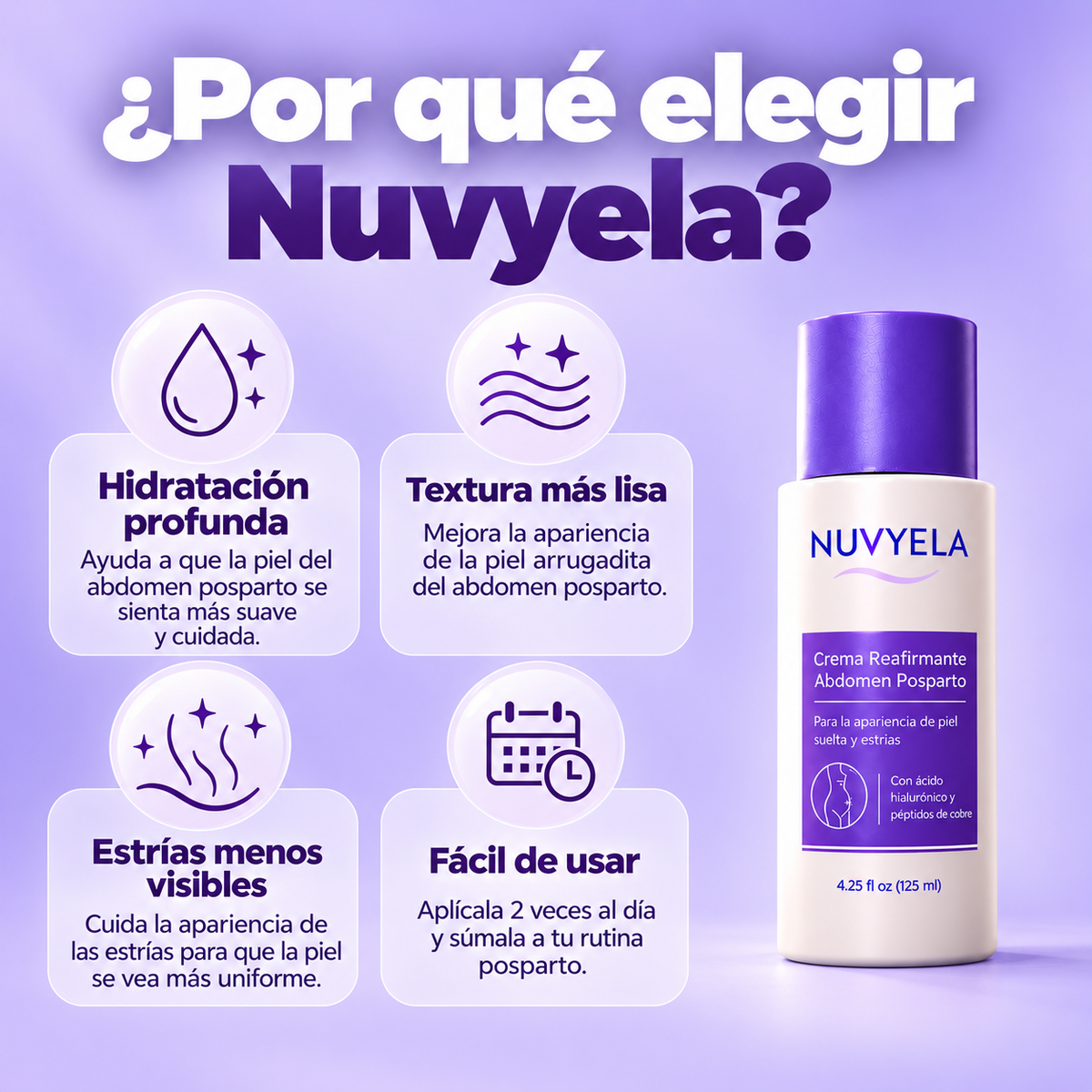 Nuvyela® Crema Reafirmante para Abdomen Posparto